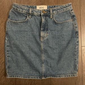 High waisted jean skirt